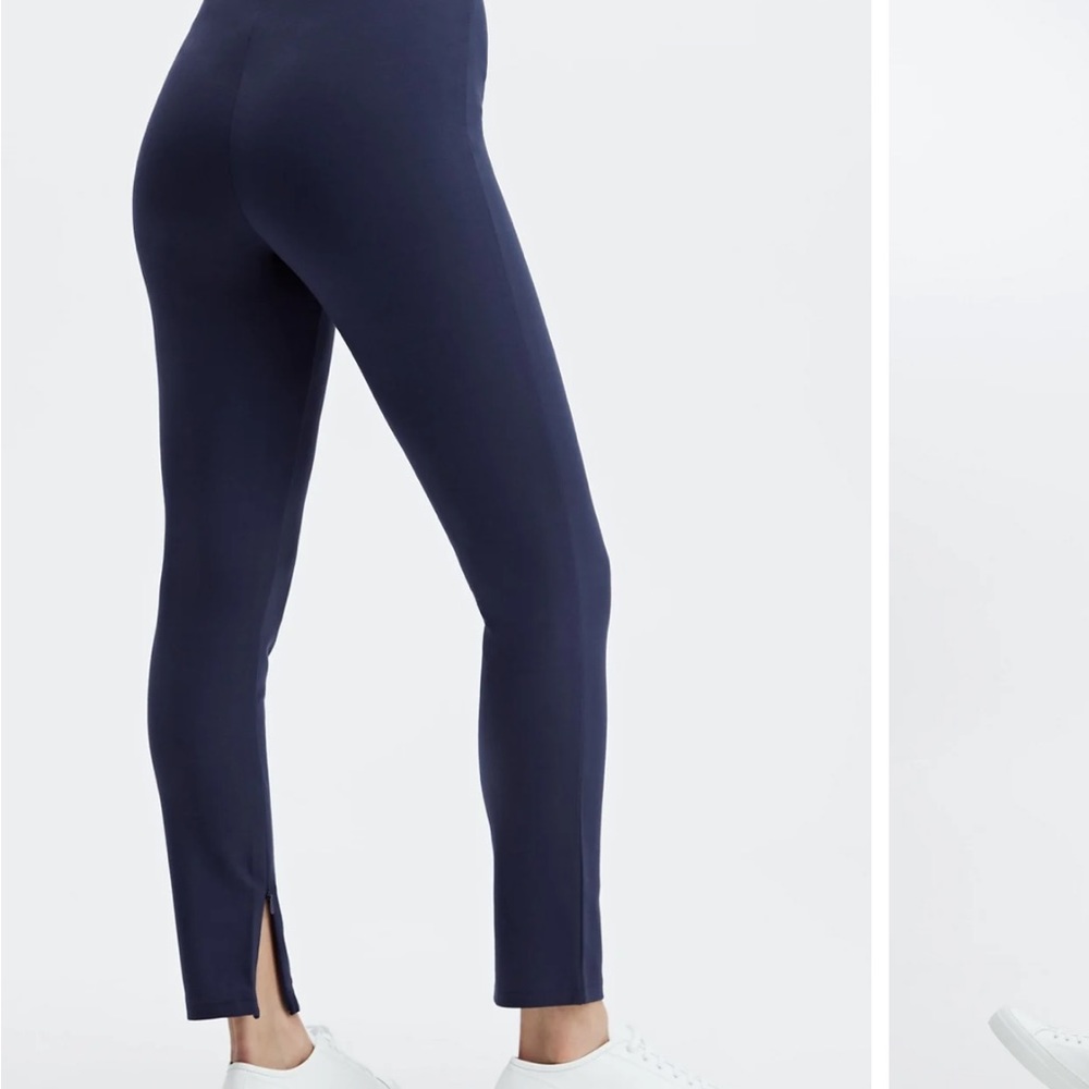 NEW Fabletics Ponte 24/7 Skinny Zip Split Pant SZ large Deep Navy